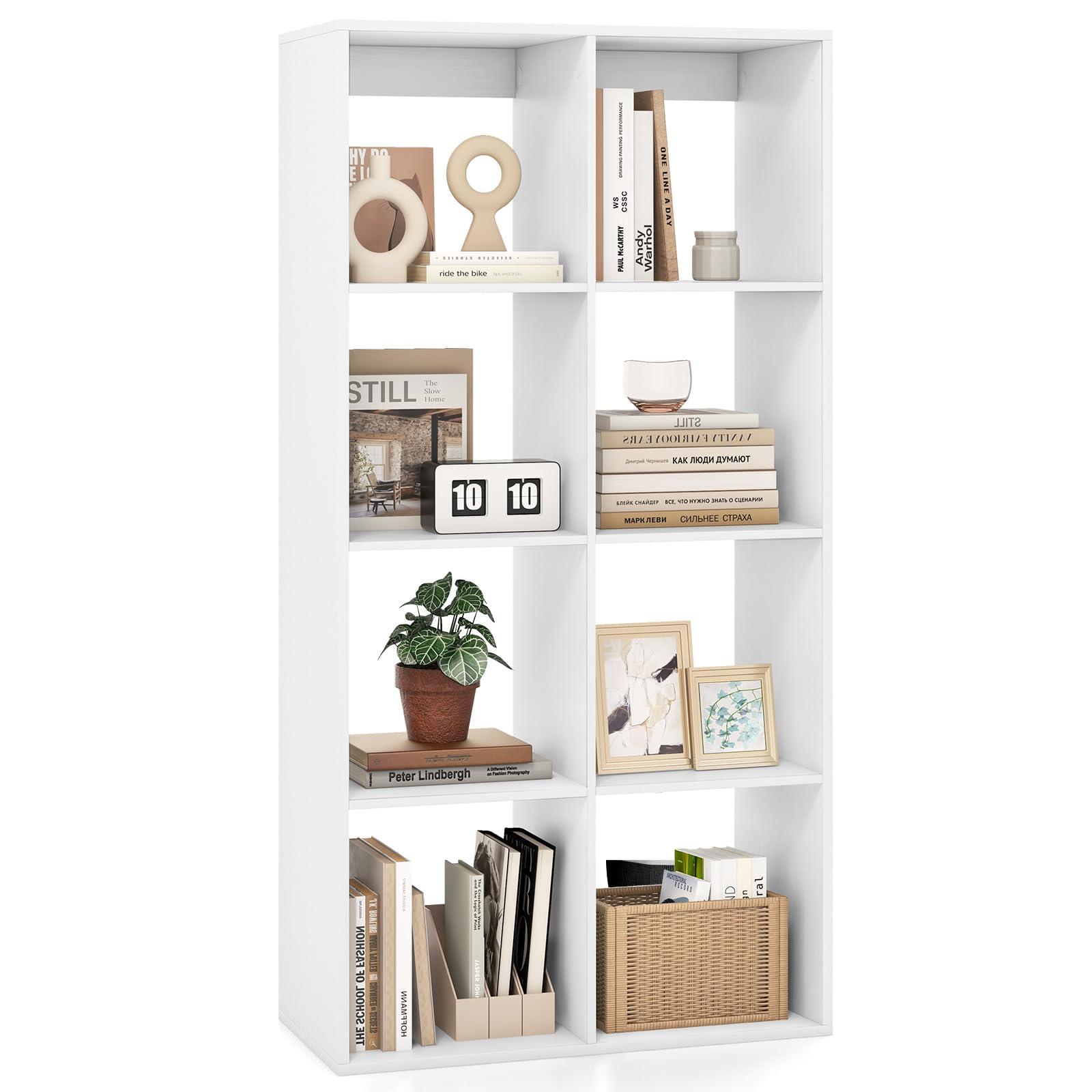 Tangkula Cube Bookcase Freestanding Cube Storage Organizer with Anti Toppling Kits